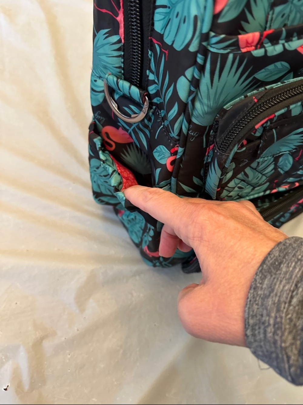 NWOT Lug Puddle Jumper Navy Flamingo Tropical Print - Picture 7 of 11